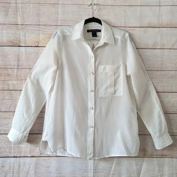 Marc by Marc Jacobs Parchment Shirt Pearl Button Cream Color Roll Tab Sleeve - Picture 14 of 14